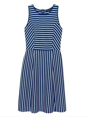 Banana Republic Navy and White Striped Midi Dress, Size 2